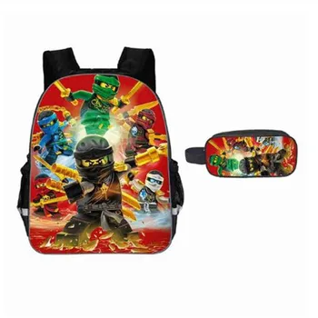 

New 16inch 3pcs/set Boys Games Ninjago Backpack 3D Printing Nylon waterproof School bags For Teenage Kids Hot Mochila Infantil