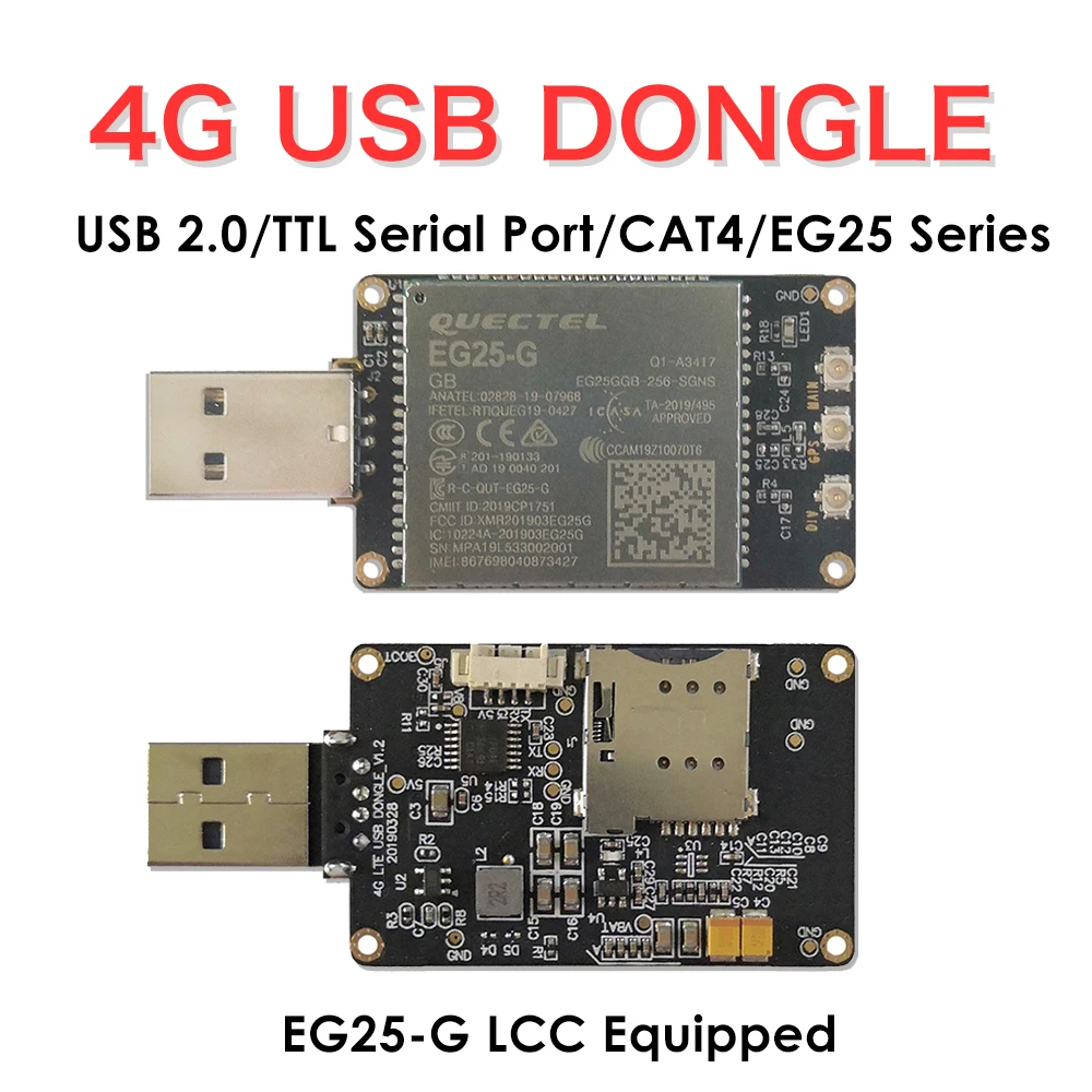 4g Lte Usb Dongle W/eg25g Sim Card Slot Fdd B1/b2/b3/b4/b5/b7/b8/b12