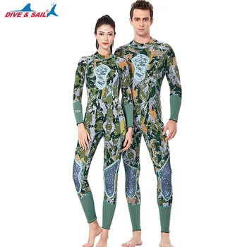 

Men Women One Piece Wetsuit 3MM Neoprene Warm Surf Dive Diving Suit Green Camouflage Full Body Spearfishing Rowing Wet Suit