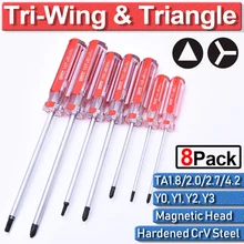 Tournevis de précision à trois ailes CrV en acier magnétique, pilote triangulaire Y0 Y8 TA2.0 TA2.7 TA4.2, jeu de tournevis pour réparation de précision