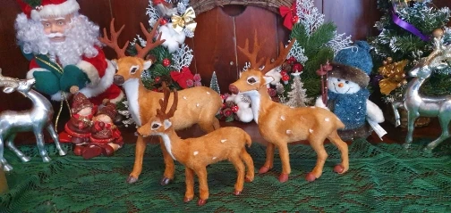 Simulation Christmas Deer Christmas Elk Plush Reindeer Decoration Fairy Garden Miniatures Props plush toy miniature figurines miniature ornament plush knitting doll