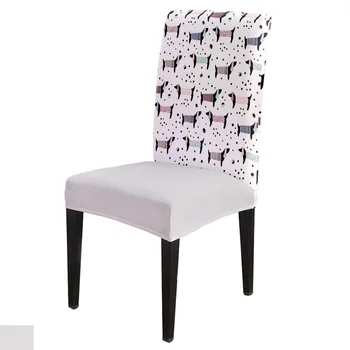 

Cartoon Dachshund Dog Dining Chair Cover Spandex Elastic Print Slipcovers Furniture Cover Kitchen Wedding Supplies