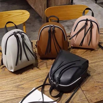 

New Lady Small Backpack Women Leather Shoulder Bag Multifunction Mini Backpacks Female School Bagpack Bag For Teenage Grils