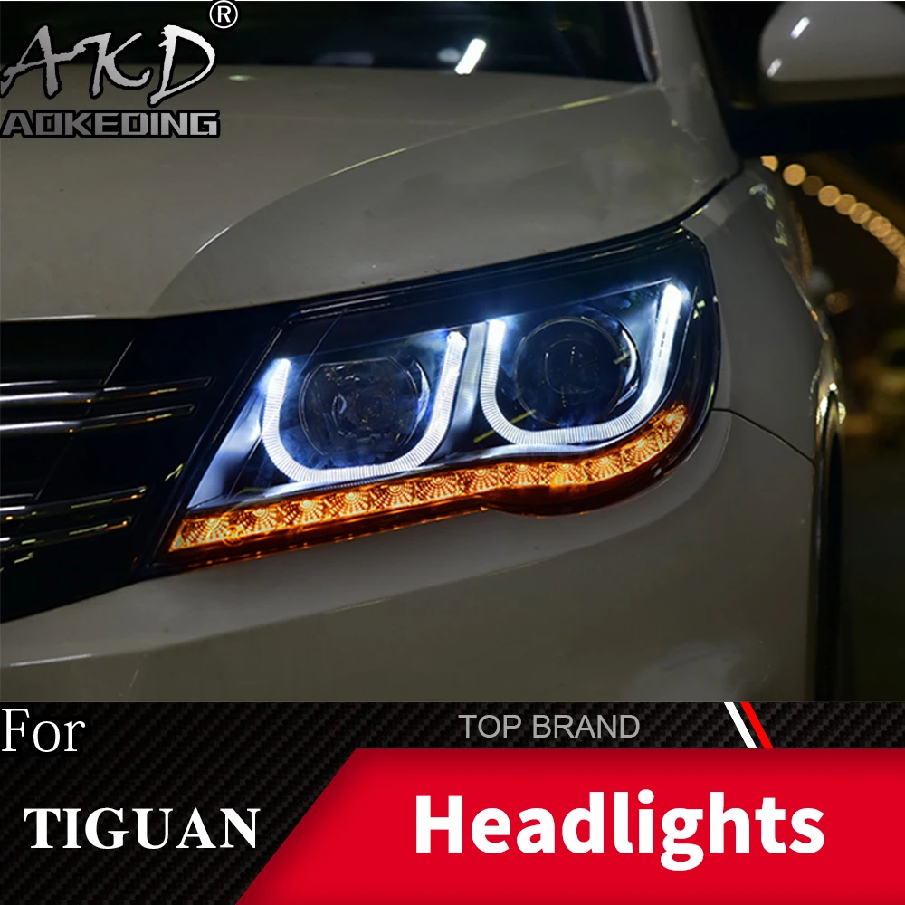 Head Lamp For Car VW Tiguan 2009-2012 Headlights Fog Lights Daytime Running Lights DRL H7 LED Bi Xenon Bulb Car Accessories