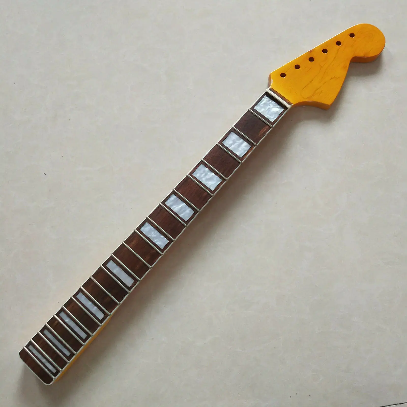 21 Frets Maple Vintage Electric Guitar Parts Guitar Neck White Block