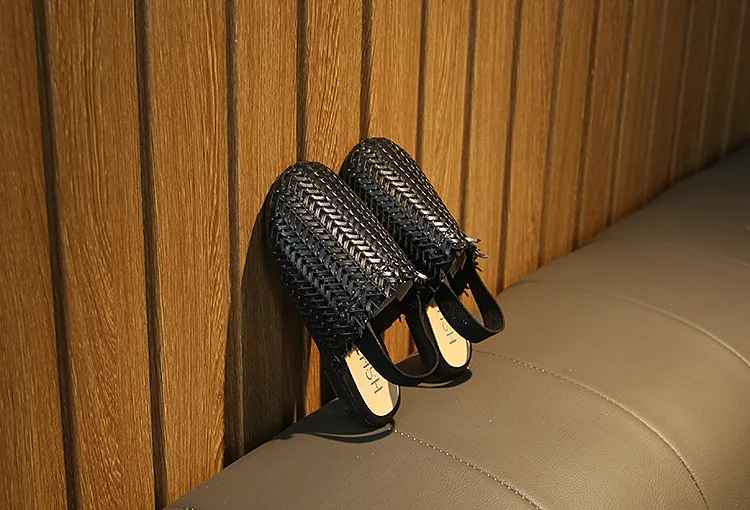 Spring Summer Girls Shoes Weaven Knitted Design Children Flat Shoes Kids Summer Sandals Princess Sweet Soft Fashion For Toddlers bata children's sandals