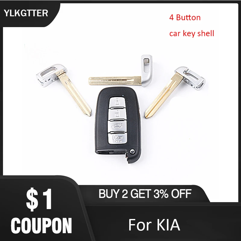YLKGTTER 4 Buttons Smart Remote Key shell With no Chip For Hyundai IX35 I30 KIA K2 K5 Rio Optima Forte Cerato high quality case |