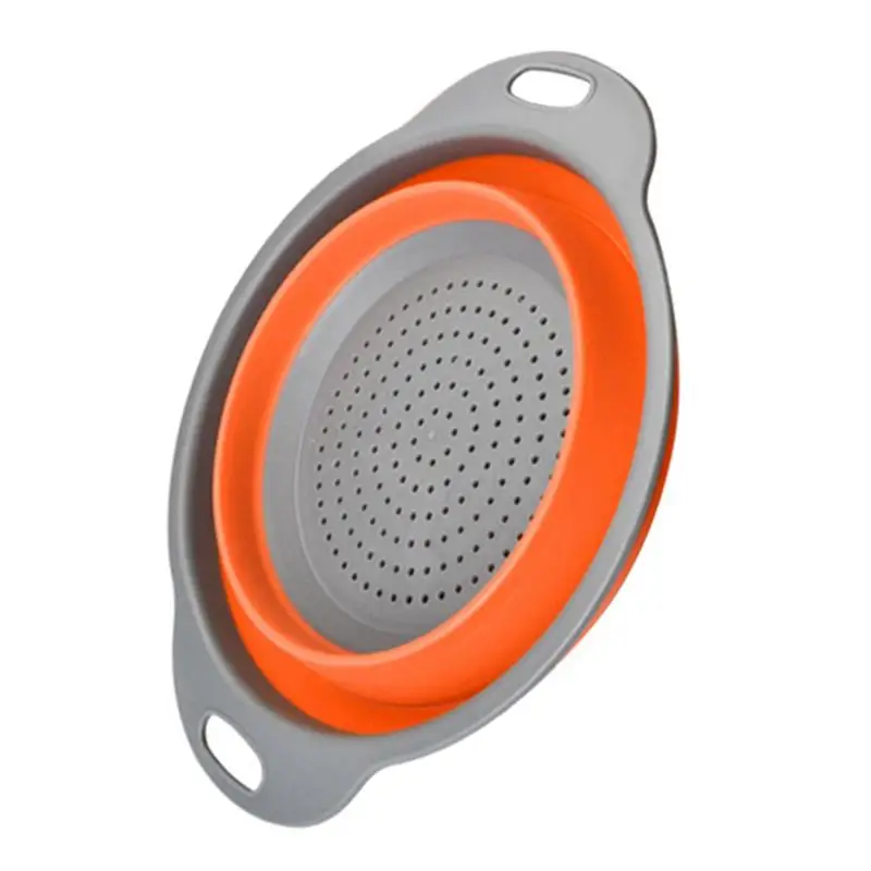 Silicone Collapsible Drain Basket Filter Creative Folding Vegetable Fruit Storage Basket Kitchen Multifunctional Storage Tool