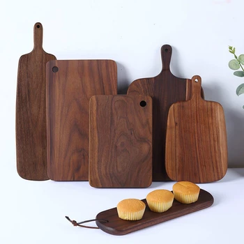 

Japanese black walnut chopping board, chopping board, Wood Bread tray, fruit board, steak tray Western pizza sushi