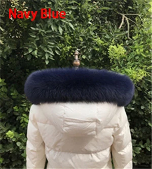 Genuine Fox Fur Scarves Collar Winter Natural Real Fox Fur Collar Scarf for Women coat Warm Hood Fur Scarf shawl Female - Цвет: 23