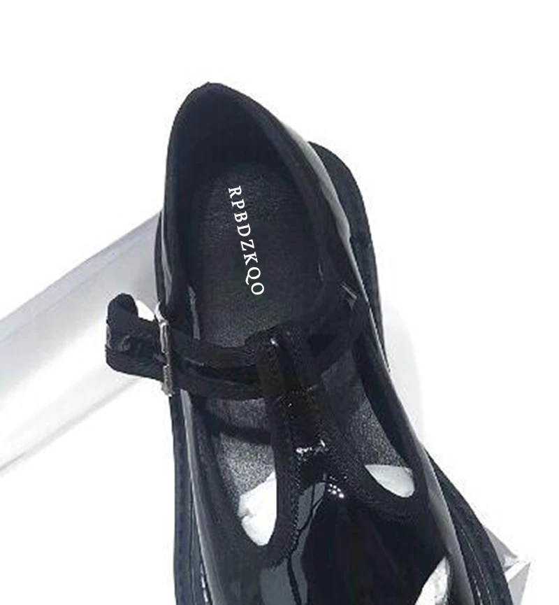 Винтажные женские туфли-оксфорды на плоской подошве; обувь из лакированной кожи; коллекция года; женские дизайнерские туфли mary jane из натуральной кожи в британском стиле; китайский черный цвет