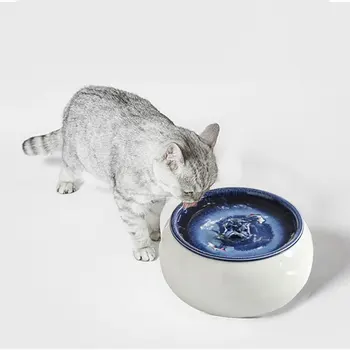 

1.5L Ceramic Pet Water Fountain Cat Water Dispenser USB Charging Cabble Ultra Quiet Automatic Drinking Fountain For Cat Dog