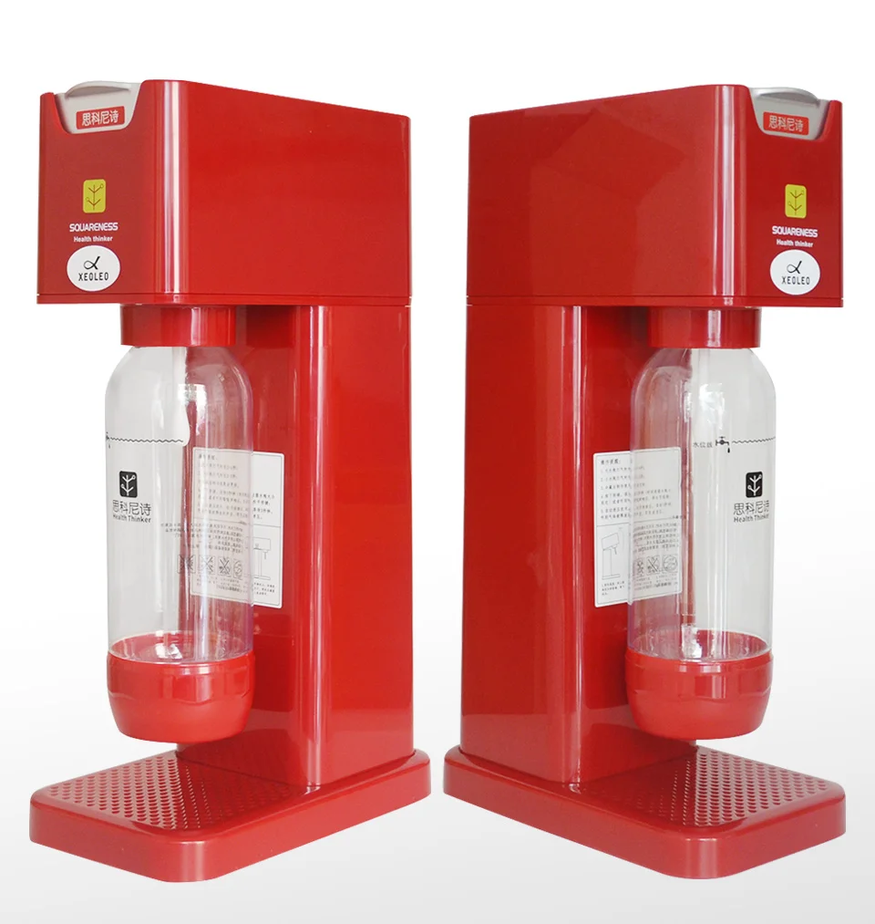 XEOLEO машина для производства содовой воды, профессиональный генератор пузырьков, машина для самостоятельного изготовления пузырьковой воды, 1л+ 1.5л черный/белый/красный