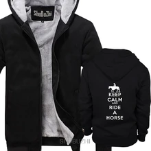 Tetap Tenang Naik Kuda-Kuda Pria Tebal Hoodie Hadiah Pria Pria Hoody Cetak Kasual Hoodie Musim Dingin Jaket Tebal mantel Sbz6038(China)