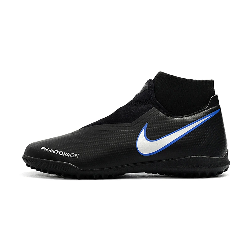 Nike Phantom Vison Academy DF TF 39-45 футбольные бутсы, кроссовки, мужские футбольные бутсы, мужские синие бутсы, дерн обувь, мужские бутсы красного цвета - Цвет: Black White Blue