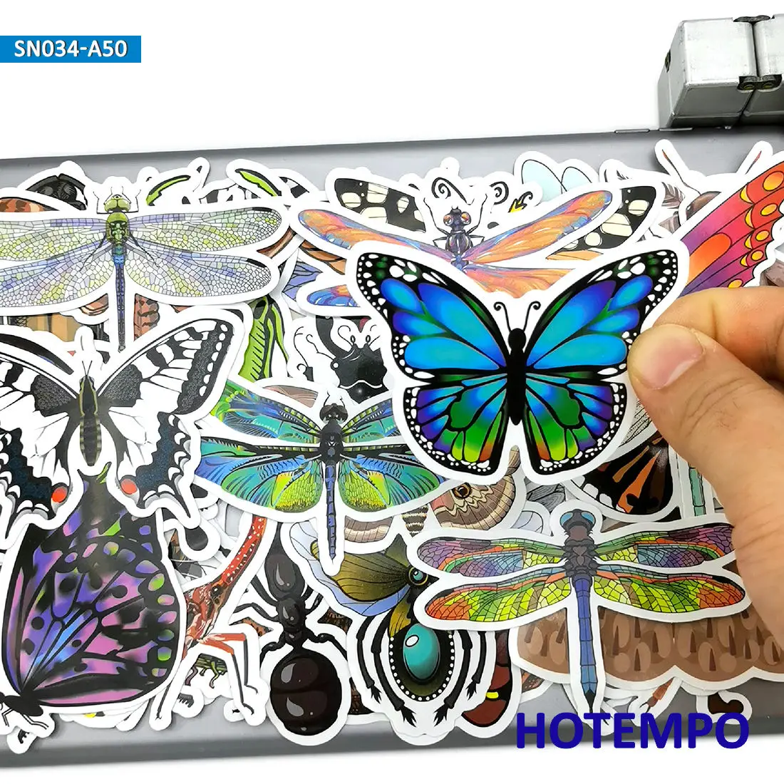 50pcs/pack Lovely Butterfly Label Stickers DIY Laptop Suitcase Motor Car StickBE 