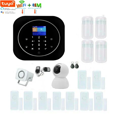 

Yobang Security Wireless Home Security Wifi GSM Tuya Alarm System RFID Card LCD Keypad Autodial Tuya Smart App Control IP Camera