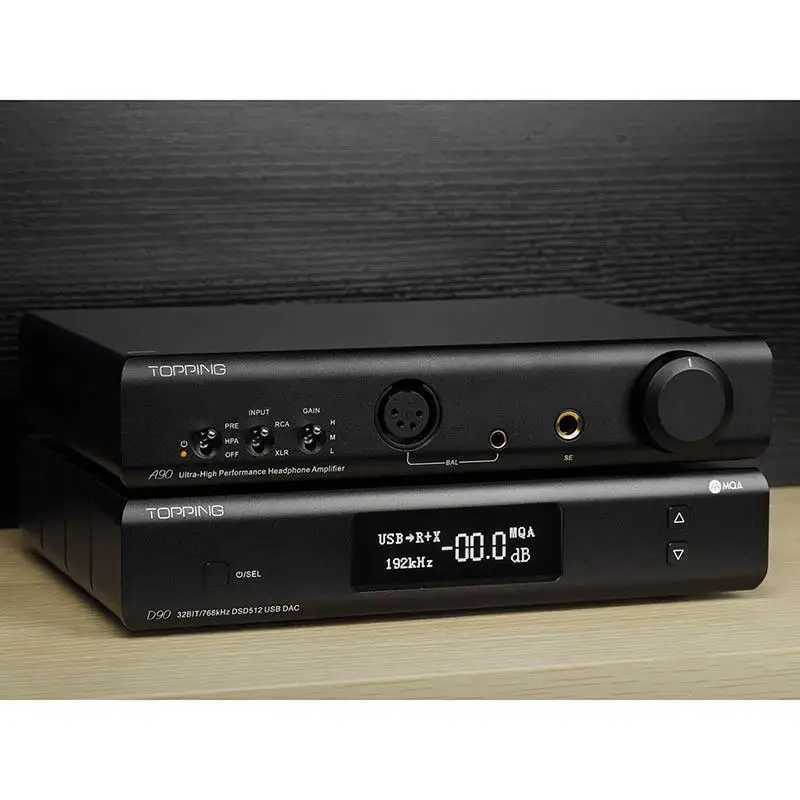 Topping A90 Hi Res Digital HiFi Music Portable Headphone Amplifier Audio AMP Music AMP Combined with Topping D90 and D90 MQA