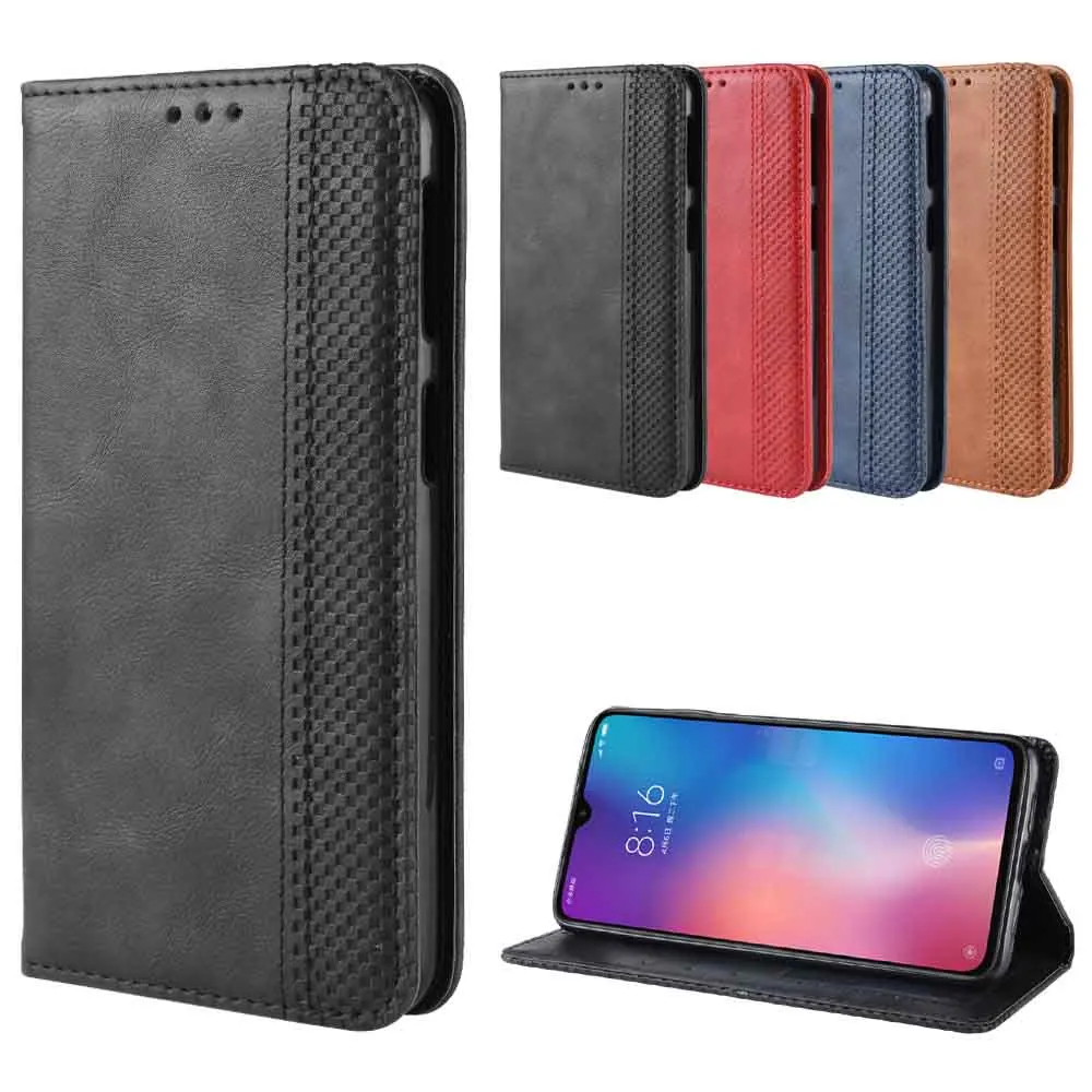 

Leather phone case for Xiaomi Mi CC9 / CC9E / miA3 A3 back Cover Flip card wallet with stand Retro Coque