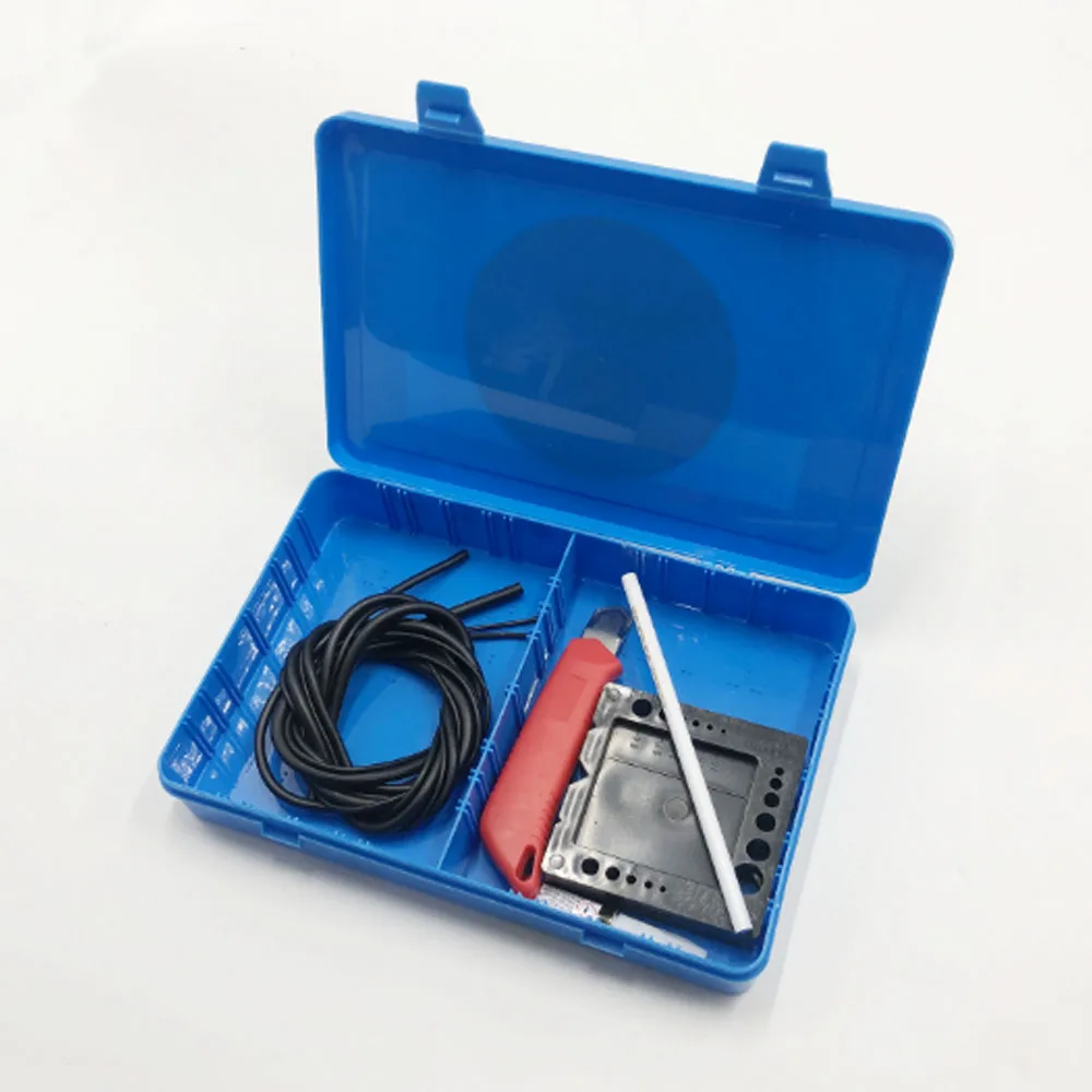 O-ring Splicing Kit For Inch & Metric Buna-N 70 O-ring Cord Mark Pen Knife Cutting Block Glue Square splicing jig In Case