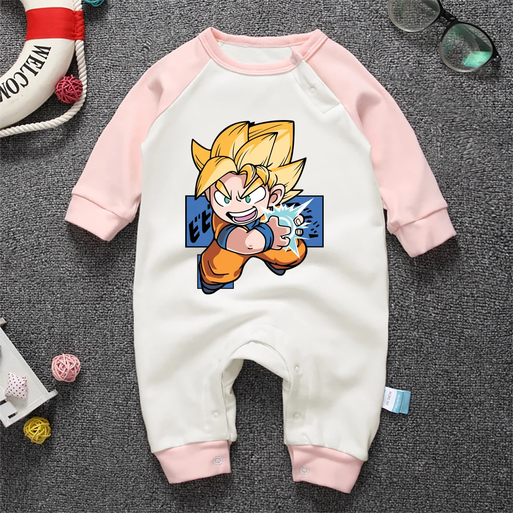Newborn Baby Boys Girls Romper Cartoon Saiyan Printed Long Sleeve Autumn Winter Romper Jumpsuit Playsuit Outfits Clothing - Color: 3002