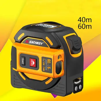 

2 In 1 Tape Measurer Digital Measure Laser Rangefinder LCD Digital Display Handheld Infrared 60M 40M Electronic Ruler