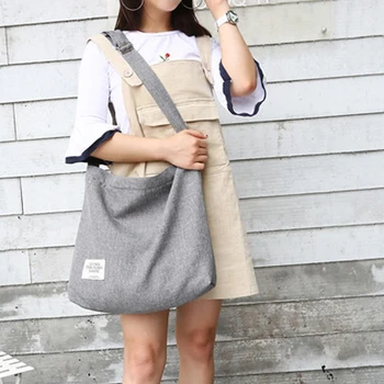 

Canvas Casual Large Capacity Crossbody Daily Adjustable Strap Vintage Shopping Fashion Lightweight Women Bag Practical