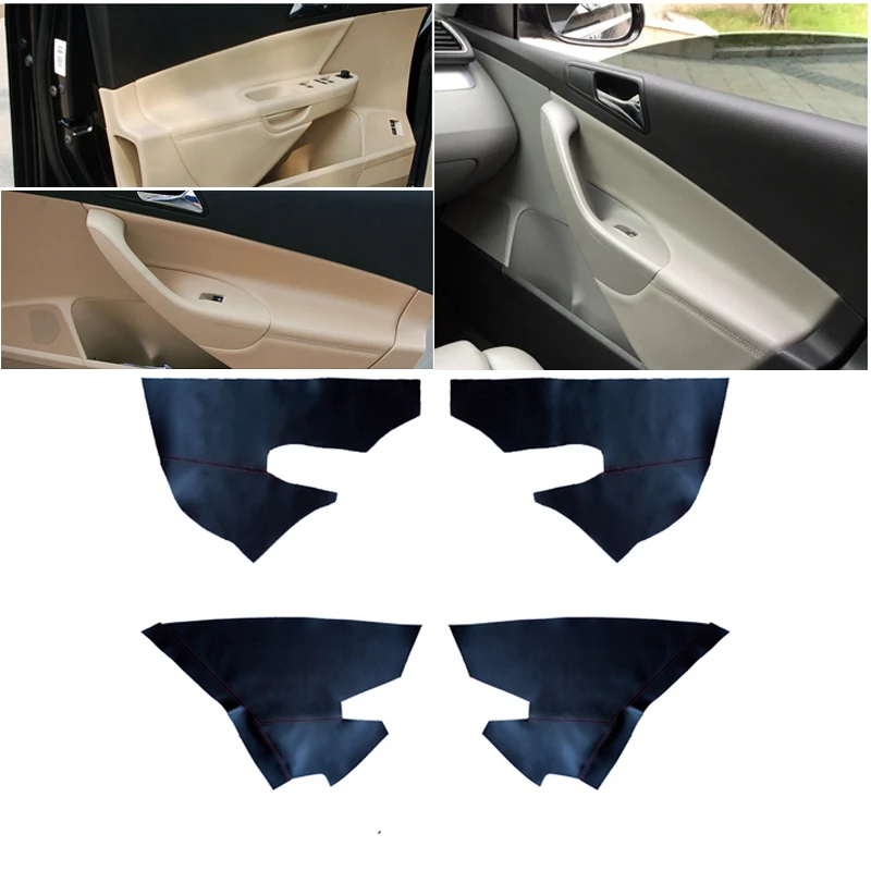 SRXTZM для Passat Age Passat B6 2006 2007 2008 2009 2010 салона автомобиля из микрофибры кожа дверные ручки панель отделка крышки подлокотника 2 шт