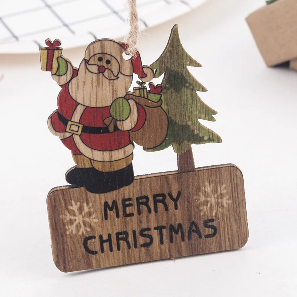3 шт украшения для рождества деревянные рождественской елки подвесные