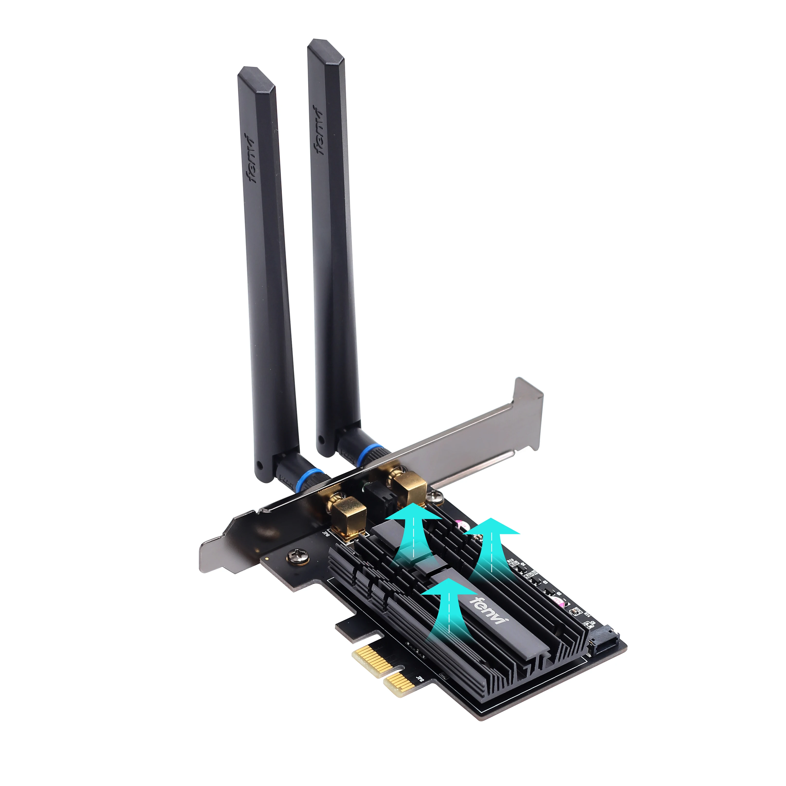 Wireless-AC 2400Mbps Desktop PCI-E Dual Band WLAN Wi-Fi Card Adapter For Wi-Fi 6 AX200NGW 802.11ac/ax BT5.0 With Antennas