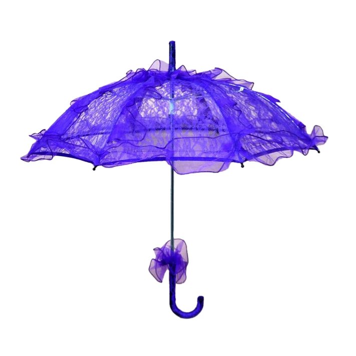 Стильный западный стиль зонтик кружева Флер Зонтик Украшение Свадьба невесты зонтик - Цвет: Purple 56 x 58