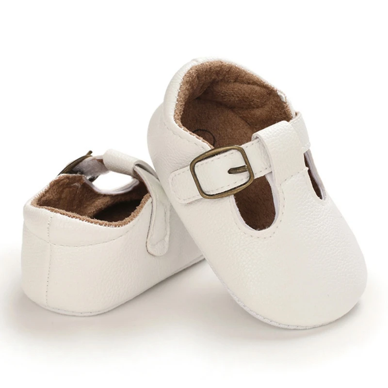 

Toddler Baby Girls Boys 4 Colors Solid Shoes PU Leather Shoes Soft Sole Non-slip Crib Shoes Spring Autumn First Walkers 0-18M1