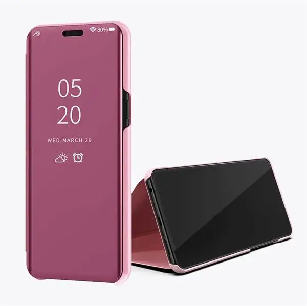 Умный зеркальный флип-чехол для телефона Xiaomi Redmi Note 7 6 5 Pro, чехол на Xiomi Redmi 7A S2 5 Plus GO Note 4 4X 5A Redmi K20 Fundas - Цвет: rose gold