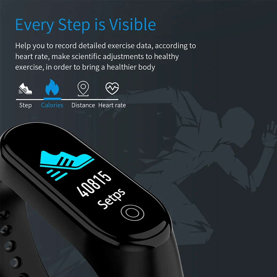  COLMI M4 Plus Color Screen Fitness Tracker IP67 Waterproof Blood Pressure Heart Rate Monitor Smart  - 32921598700