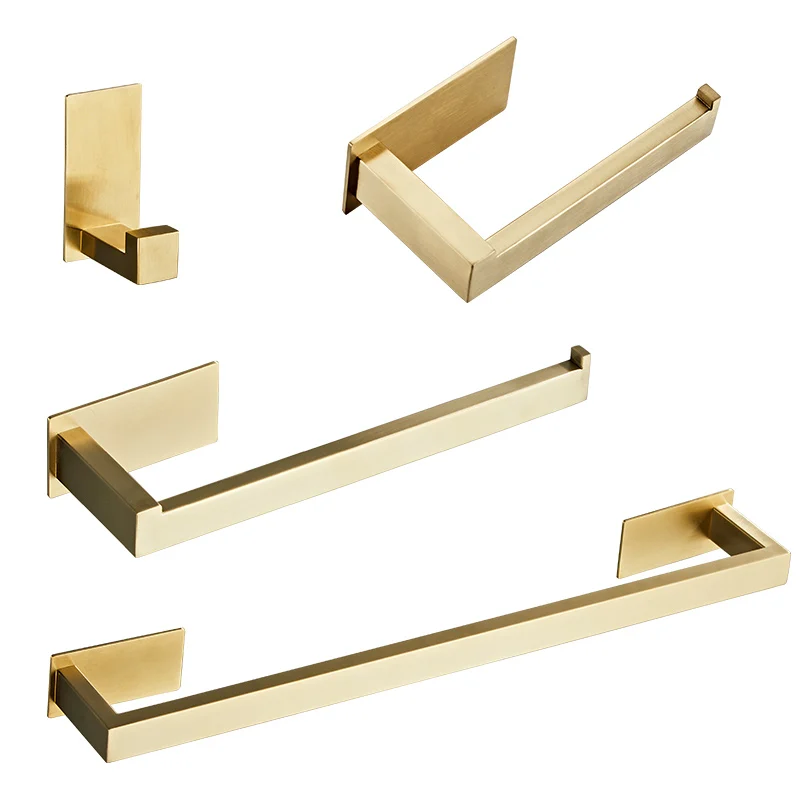 Bathroom hardware set Brushed Gold robe hook towel bar toilet paper holder bathroom accessories