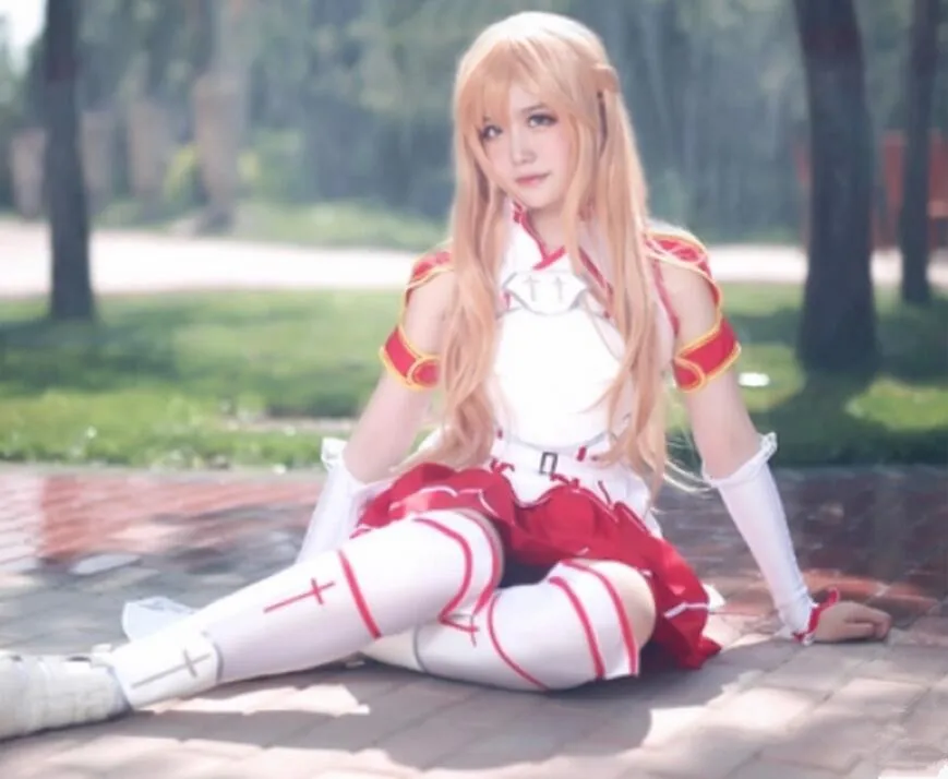 Аниме Sword Art Online платье Асуна Юки маскарадные костюмы униформа для Хэллоуина SAO Asuna боевой костюм полный комплект