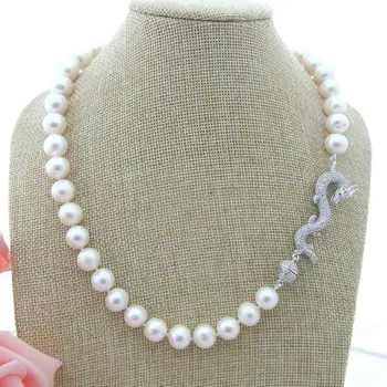

H121107 19” White Pearl Necklace CZ Clasp