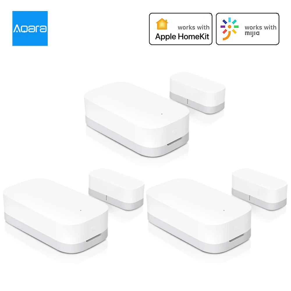 Aqara-Sensor de ventana de puerta Zigbee, conexión inalámbrica inteligente, Mini Sensor de puerta que funciona con Mi aplicación para hogares, Android IOS, casa inteligente, 3 uds.