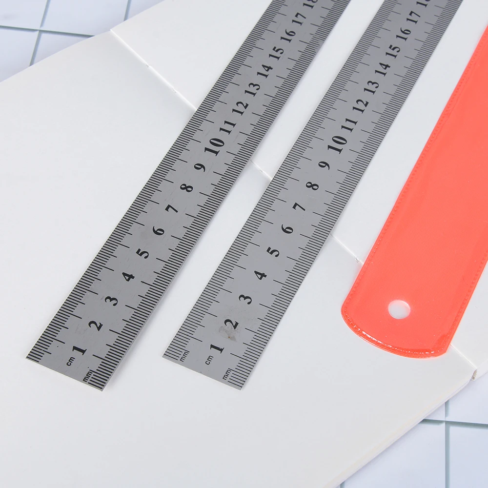 Precision Metal Measuring Tool Straight Ruler 30cm/50cm Metric Imperial Stainless Steel Double Sided DIY