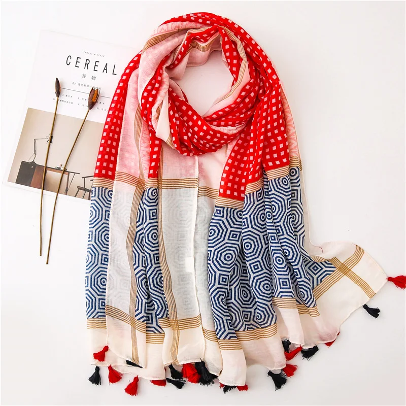 Designer knitted spring winter women scarf warm Cotton linen scarves shawls luxury brand neck bandana pashmina lady wrap