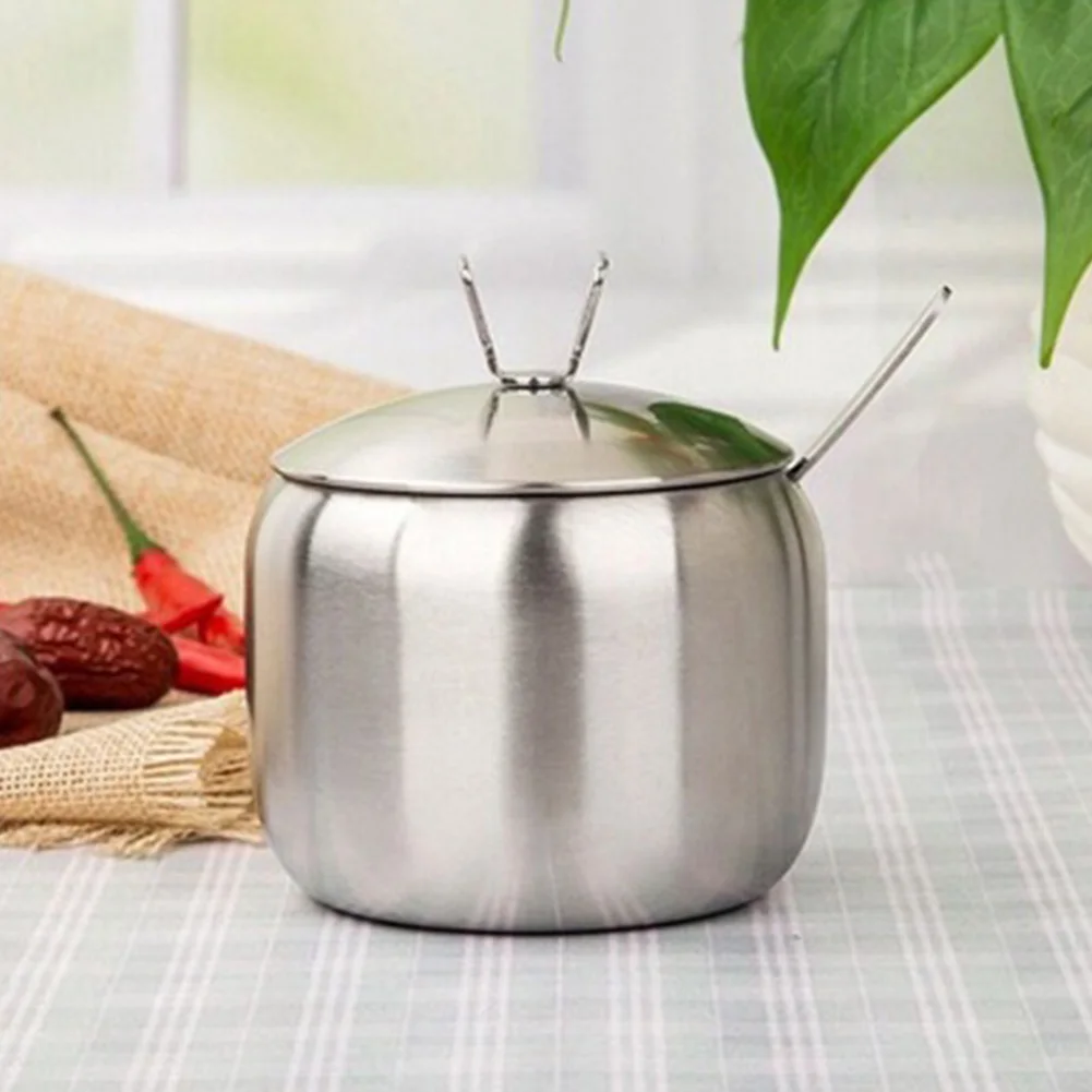 3 шт./компл. прочный с крышкой для сахара и соли Форма Ресторан Нержавеющая сталь