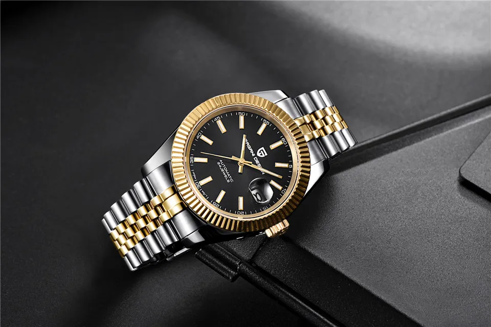 PAGANI Дизайнерские мужские часы от ведущего бренда, роскошные часы с золотым браслетом и металлическим ремешком, мужские часы s 100M водонепроницаемые Rolexable часы Relogio Masculino