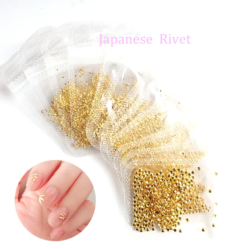 

500 шт./пакет японский 0,8-3,8 мм заклепки ногтей сплава золото/серебро крошечные металлические сердце, звезда, украшение для ногтей художественная декоративная заклепка JS08