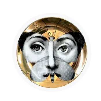 

Popular Italy Decorative Wall Plates Hanging 8inch Gold Porcelain Plate on The Wall Modern Decoration Home Hotel Restaurant Bar