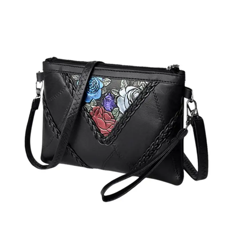 

New Fashion Handbag Delicate Texture Leather Envelope Bag Women Flower Elegant Shoulder Crossbody Lady Handbag Purse