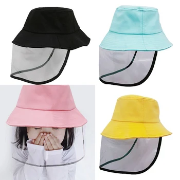 

Children Anti-Saliva Bucket Hat Removable Full-face Protective Anti-spitting Mask Kids Outdoor Windproof Fisherman Hats