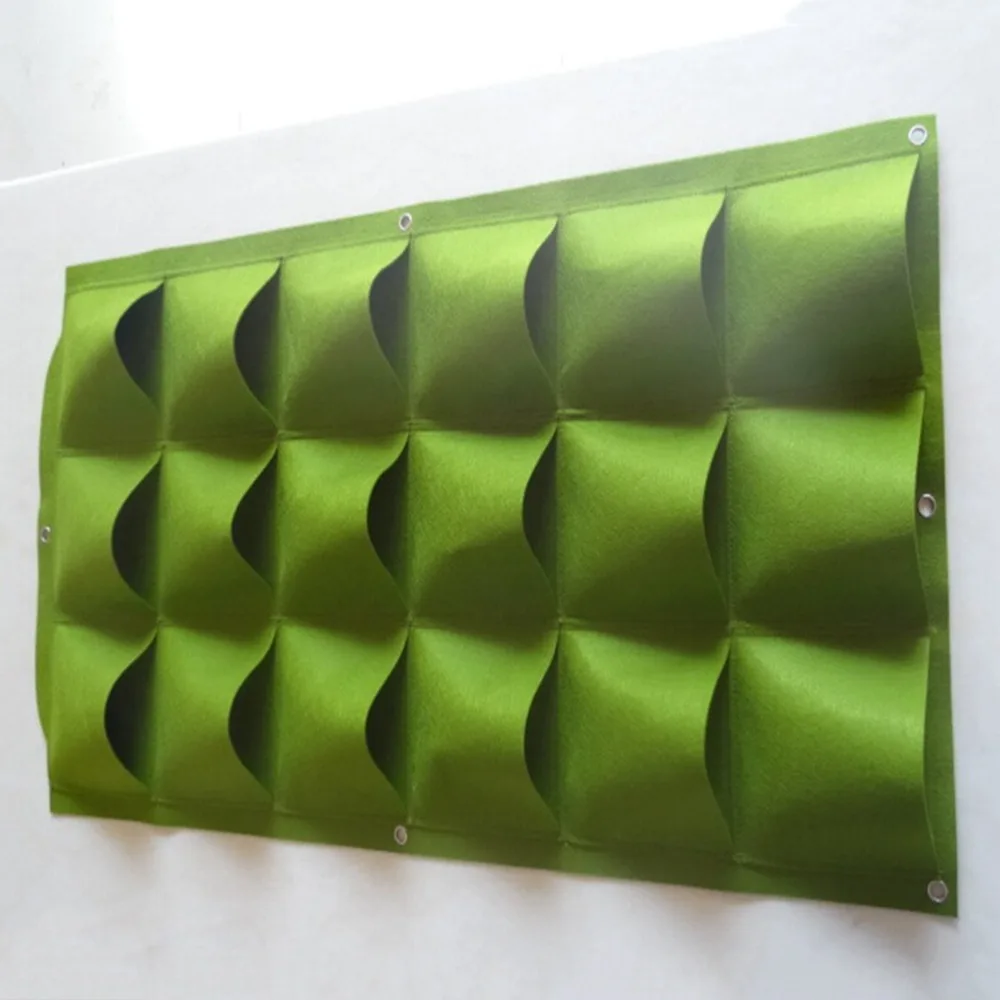 18 Pocket Wall Vertical Garden Grow Bags For Plants Flower Hanging Felt Planter Bags for Garden Indoor Outdoor Grow Bag