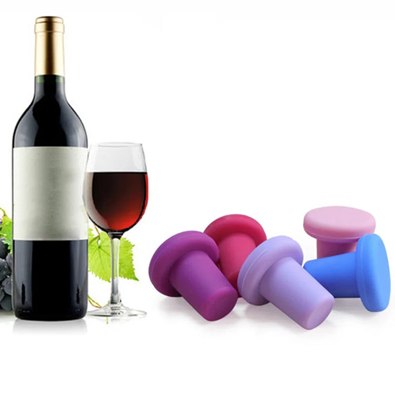 6 Colors Wine Stopper Silicone Bottle Stopper Caps