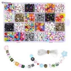 Juego de cuentas con letras para manualidades, pulsera hecha a mano, collar, accesorios para manualidades, decoración de fiesta de Navidad, juguete para niña, regalo