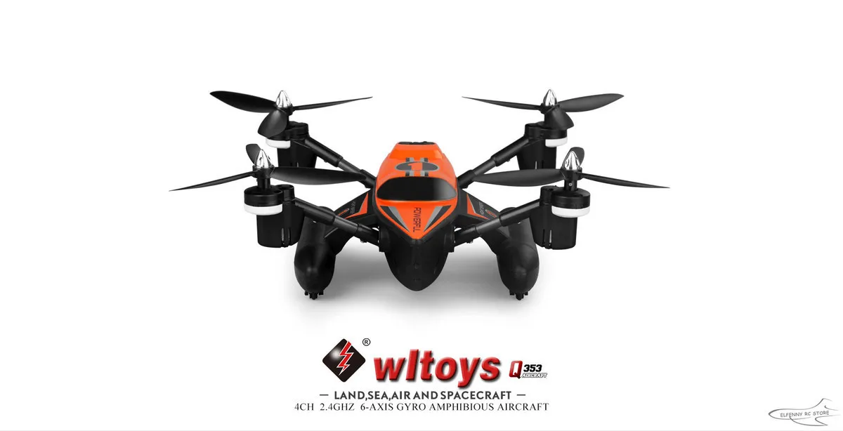 WLtoys Q353 Радиоуправляемый Дрон RTF Air Land Sea Mode Безголовый режим один ключ возврат RC игрушки-Квадрокоптеры Радиоуправляемый летательный аппарат
